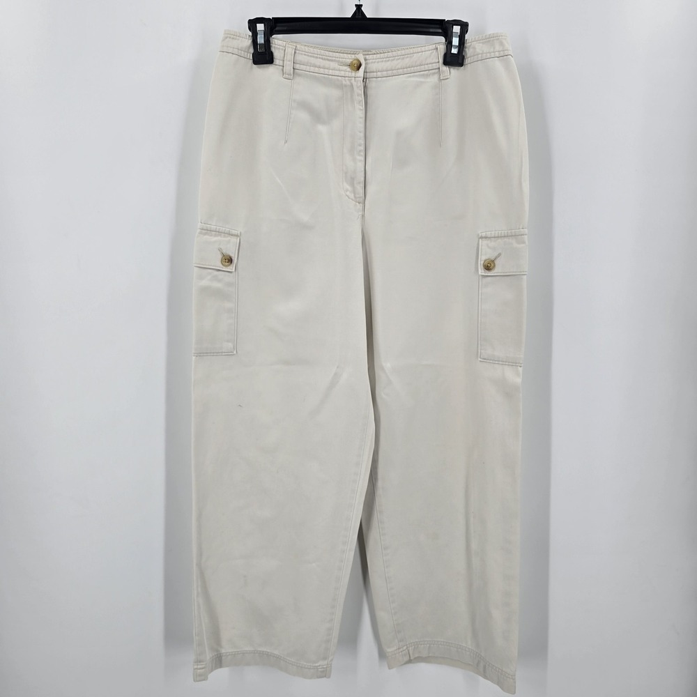 Ann Taylor Loft Jeans Capri Womens 10 Tan Wide-leg Cargo